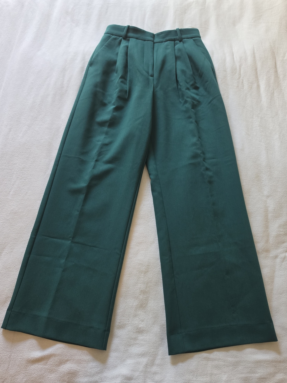 Abercrombie & Fitch Teal Wide-Leg High-Rise Trousers